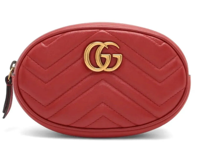 GUCCI GG Marmont Leather Sling waist bag red