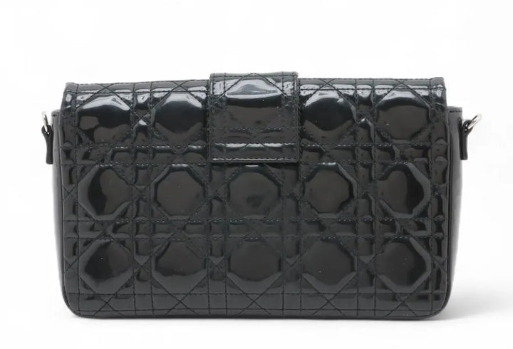 Dior Black Cannage Patent Leather Miss Dior Promenade Chain Clutch