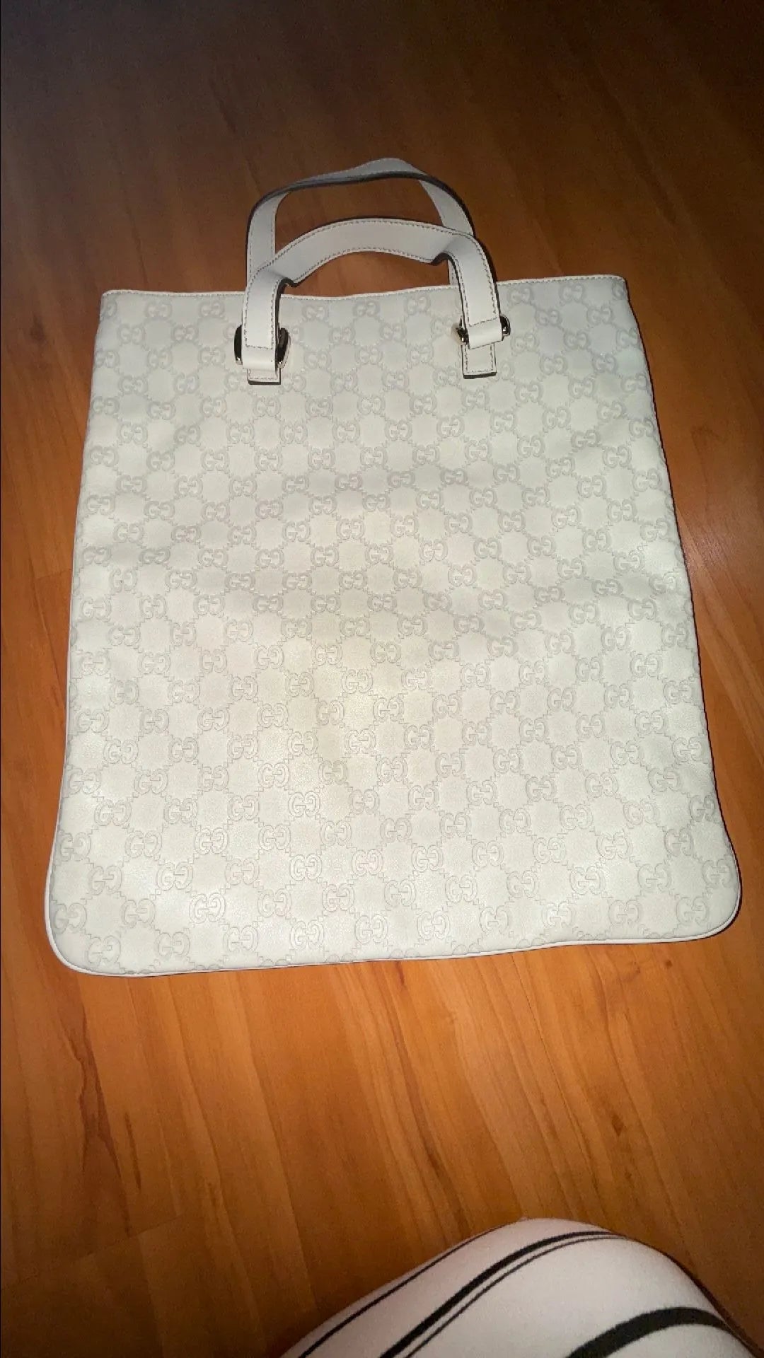 Gucci Tote Bag Ivory Pvc Leather