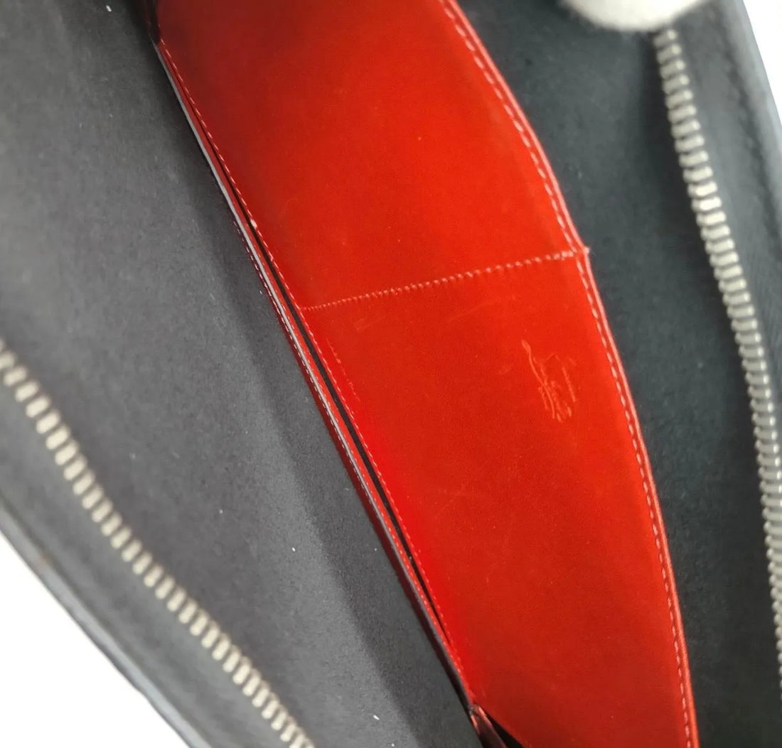 Christian Louboutin Trictrac Portfolio Bag Embroidered Studded Leather Large