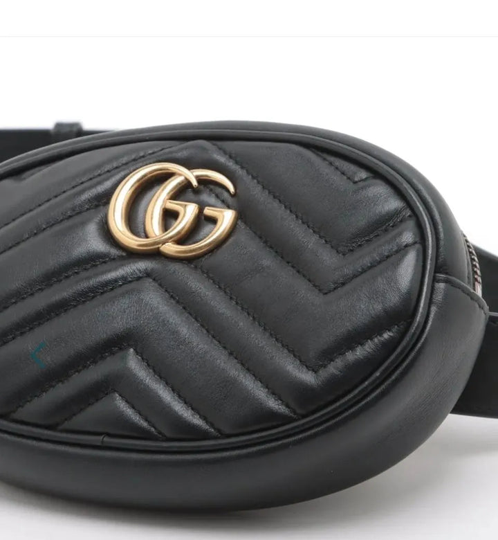 Gucci GG Marmont Leather Waist Bag Black