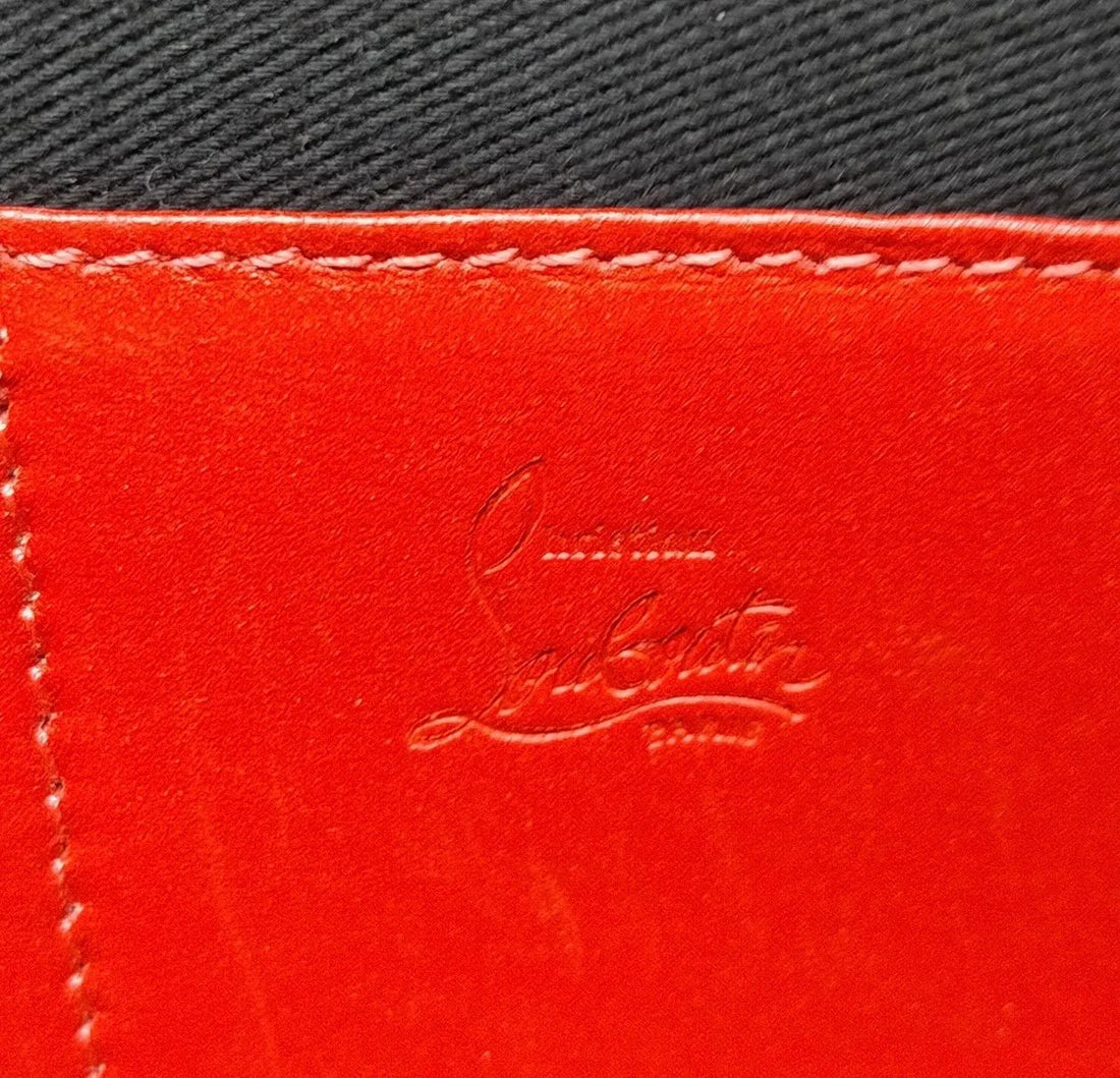 Christian Louboutin Trictrac Portfolio Bag Embroidered Studded Leather Large