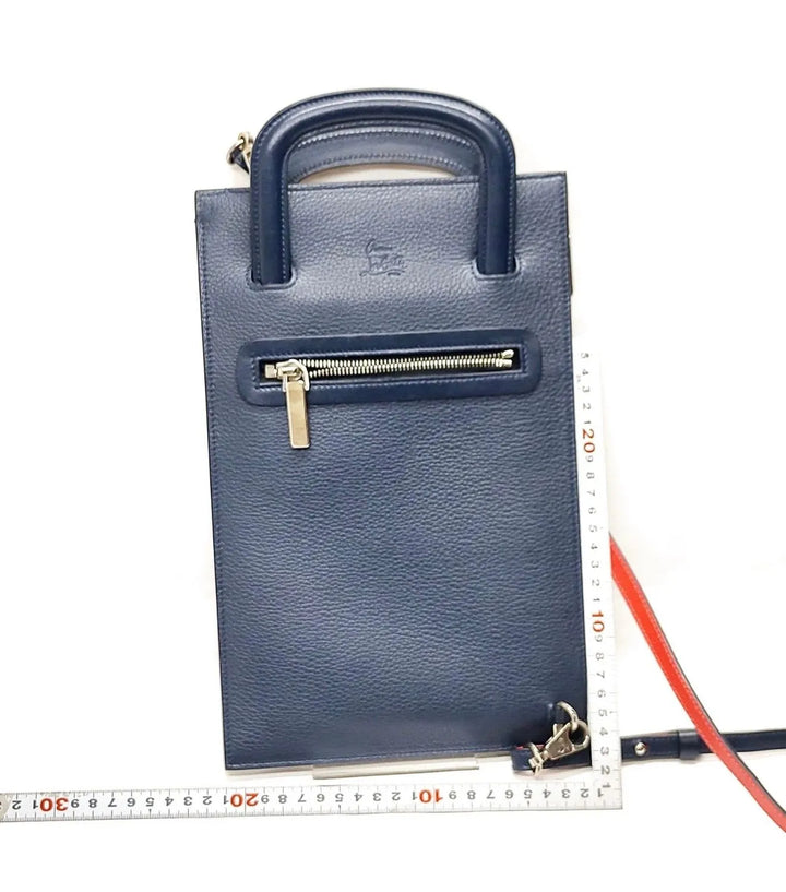 Christian Louboutin Trictrac Portfolio Bag Embroidered Studded Leather Large